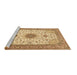 Sideview of Machine Washable Medallion Brown Traditional Rug, wshtr1072brn