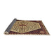 Sideview of Traditional Metallic Gold Persian Rug, tr1073