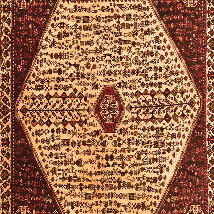 Serging Thickness of Machine Washable Persian Orange Traditional Area Rugs, wshtr1073org