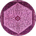 Round Persian Pink Traditional Rug, tr1073pnk