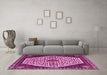 Machine Washable Persian Pink Traditional Rug in a Living Room, wshtr1073pnk