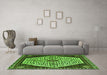 Machine Washable Persian Green Traditional Area Rugs in a Living Room,, wshtr1073grn