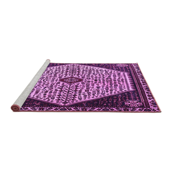 Sideview of Machine Washable Persian Purple Traditional Area Rugs, wshtr1073pur
