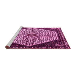 Sideview of Machine Washable Persian Pink Traditional Rug, wshtr1073pnk