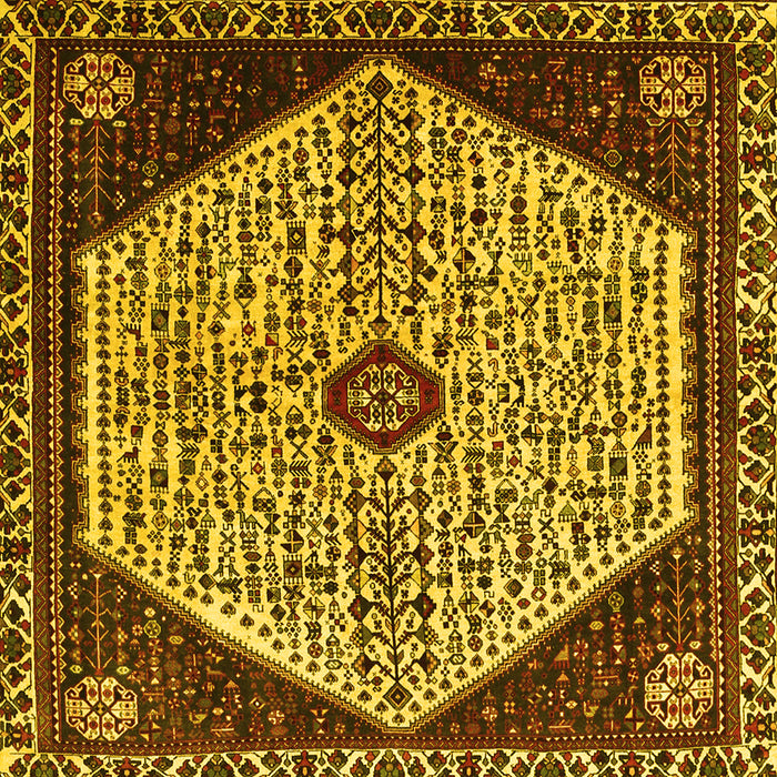 Square Persian Yellow Traditional Rug, tr1073yw