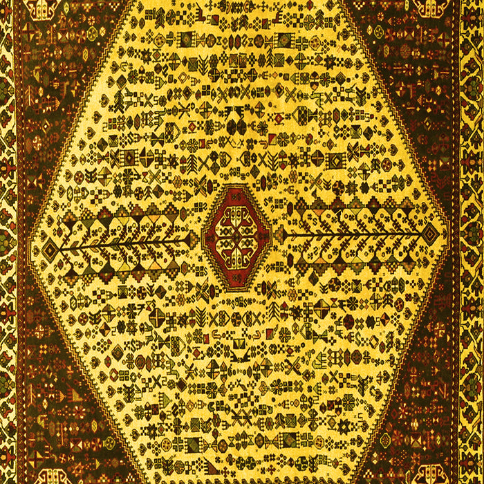 Machine Washable Persian Yellow Traditional Rug, wshtr1073yw