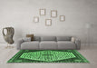 Machine Washable Persian Emerald Green Traditional Area Rugs in a Living Room,, wshtr1073emgrn