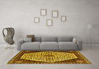 Machine Washable Persian Yellow Traditional Rug, wshtr1073yw