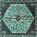 Square Persian Light Blue Traditional Rug, tr1073lblu