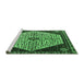 Sideview of Machine Washable Persian Emerald Green Traditional Area Rugs, wshtr1073emgrn