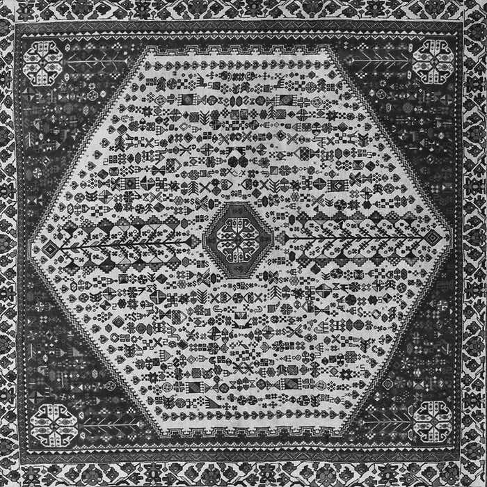 Round Machine Washable Persian Gray Traditional Rug, wshtr1073gry