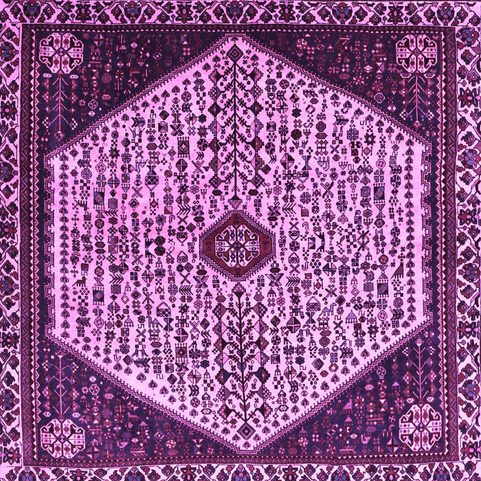 Square Machine Washable Persian Purple Traditional Area Rugs, wshtr1073pur