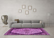 Machine Washable Persian Purple Traditional Area Rugs in a Living Room, wshtr1073pur