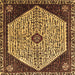 Square Persian Brown Traditional Rug, tr1073brn