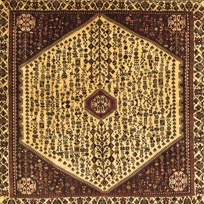 Square Machine Washable Persian Brown Traditional Rug, wshtr1073brn