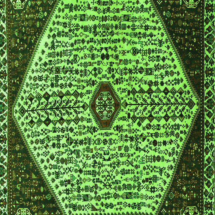 Serging Thickness of Machine Washable Persian Green Traditional Area Rugs, wshtr1073grn