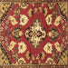 Square Persian Brown Traditional Rug, tr1074brn