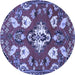 Round Persian Blue Traditional Rug, tr1074blu