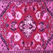 Square Persian Pink Traditional Rug, tr1074pnk