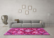 Machine Washable Persian Pink Traditional Rug in a Living Room, wshtr1074pnk