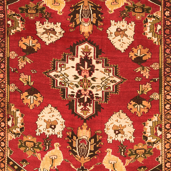 Serging Thickness of Machine Washable Persian Orange Traditional Area Rugs, wshtr1074org