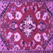 Square Persian Purple Traditional Rug, tr1074pur