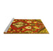 Sideview of Machine Washable Persian Yellow Traditional Rug, wshtr1074yw