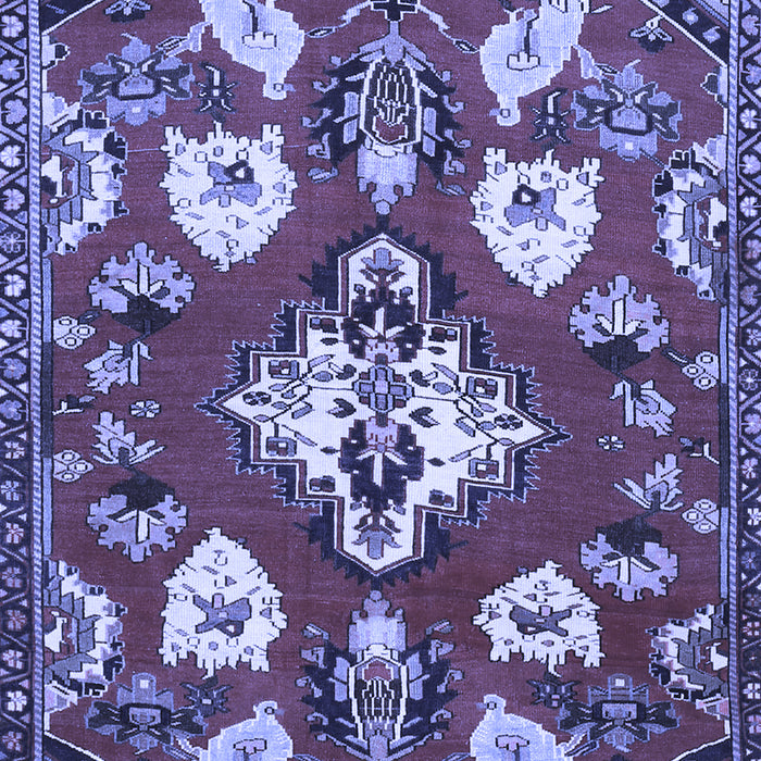 Machine Washable Persian Blue Traditional Rug, wshtr1074blu