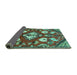 Sideview of Persian Turquoise Traditional Rug, tr1074turq