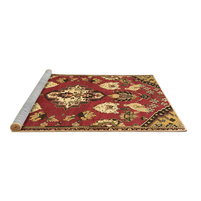 Sideview of Machine Washable Persian Brown Traditional Rug, wshtr1074brn
