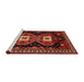 Sideview of Machine Washable Traditional Sienna Brown Rug, wshtr1075