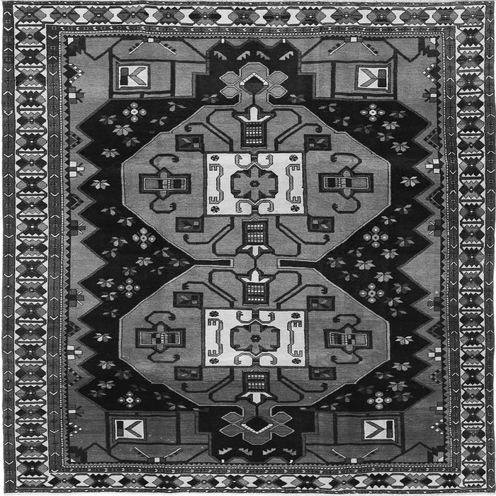 Round Machine Washable Persian Gray Traditional Rug, wshtr1075gry