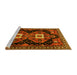 Sideview of Machine Washable Persian Yellow Traditional Rug, wshtr1075yw