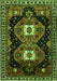 Serging Thickness of Machine Washable Persian Green Traditional Area Rugs, wshtr1075grn