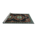 Sideview of Machine Washable Persian Light Blue Traditional Rug, wshtr1075lblu