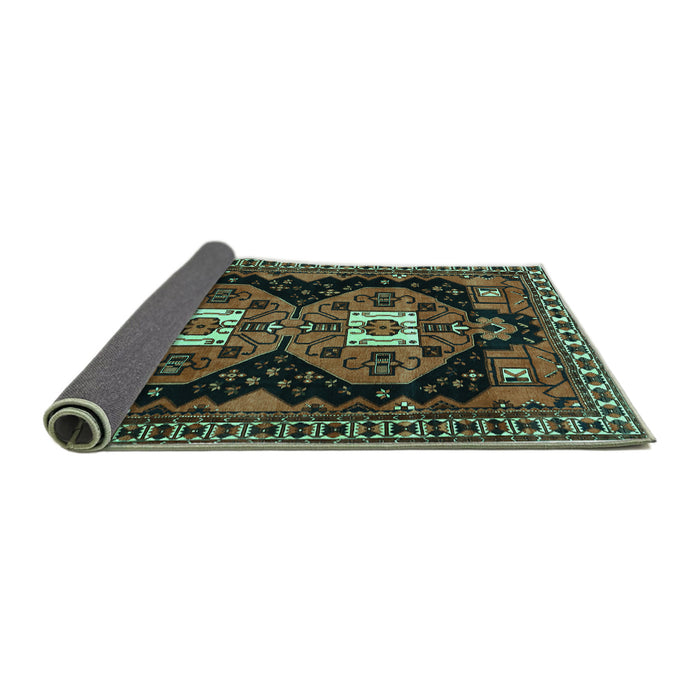 Sideview of Persian Turquoise Traditional Rug, tr1075turq