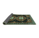 Sideview of Persian Turquoise Traditional Rug, tr1075turq