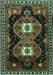 Machine Washable Persian Turquoise Traditional Area Rugs, wshtr1075turq