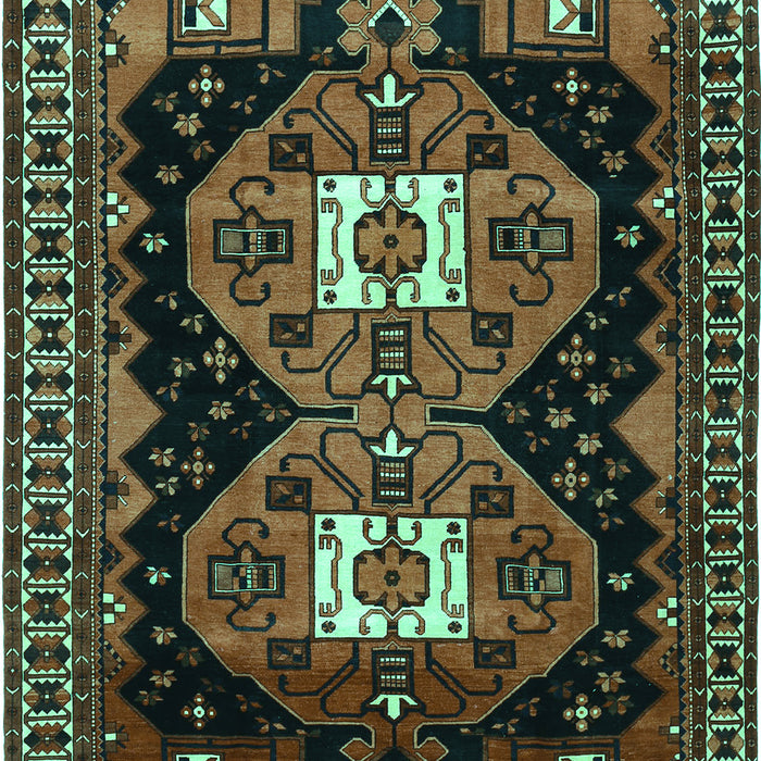 Machine Washable Persian Turquoise Traditional Area Rugs, wshtr1075turq