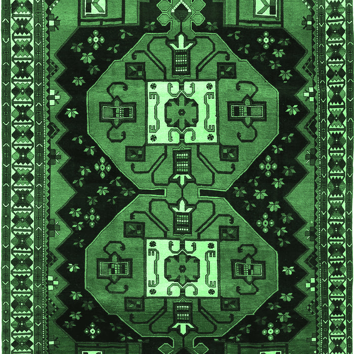 Machine Washable Persian Emerald Green Traditional Area Rugs, wshtr1075emgrn