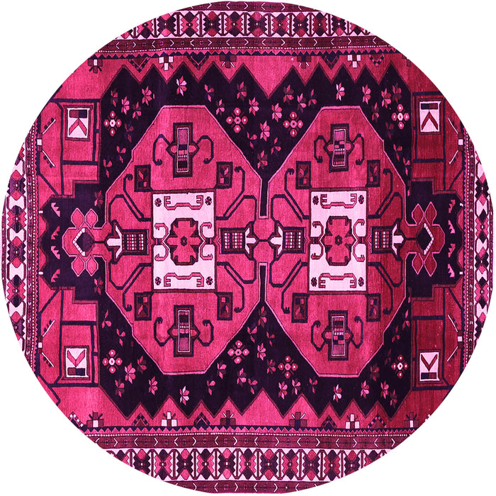 Round Persian Pink Traditional Rug, tr1075pnk