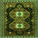 Round Machine Washable Persian Green Traditional Area Rugs, wshtr1075grn