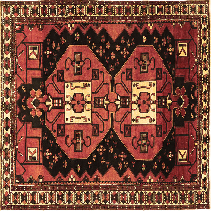 Square Machine Washable Persian Brown Traditional Rug, wshtr1075brn