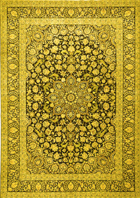 Medallion Yellow Traditional Rug, tr1076yw