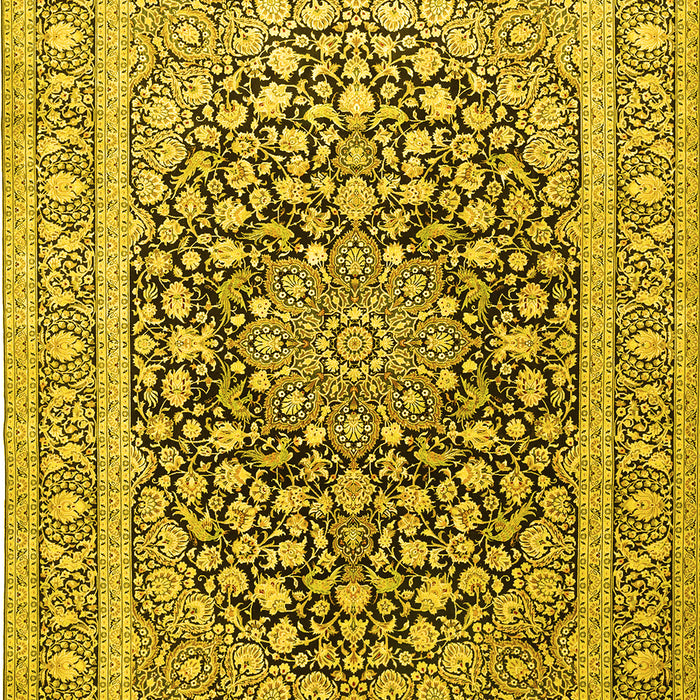 Medallion Yellow Traditional Rug, tr1076yw
