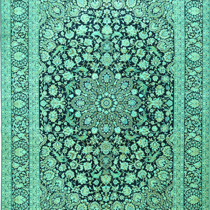 Medallion Turquoise Traditional Rug, tr1076turq