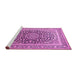 Sideview of Machine Washable Medallion Pink Traditional Rug, wshtr1076pnk