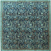 Square Persian Light Blue Traditional Rug, tr1077lblu