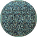 Round Machine Washable Persian Light Blue Traditional Rug, wshtr1077lblu