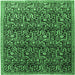 Square Machine Washable Persian Emerald Green Traditional Area Rugs, wshtr1077emgrn